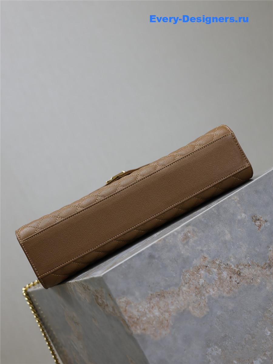 Sa1nt Lau*nt envelope triquilt large bag in brown