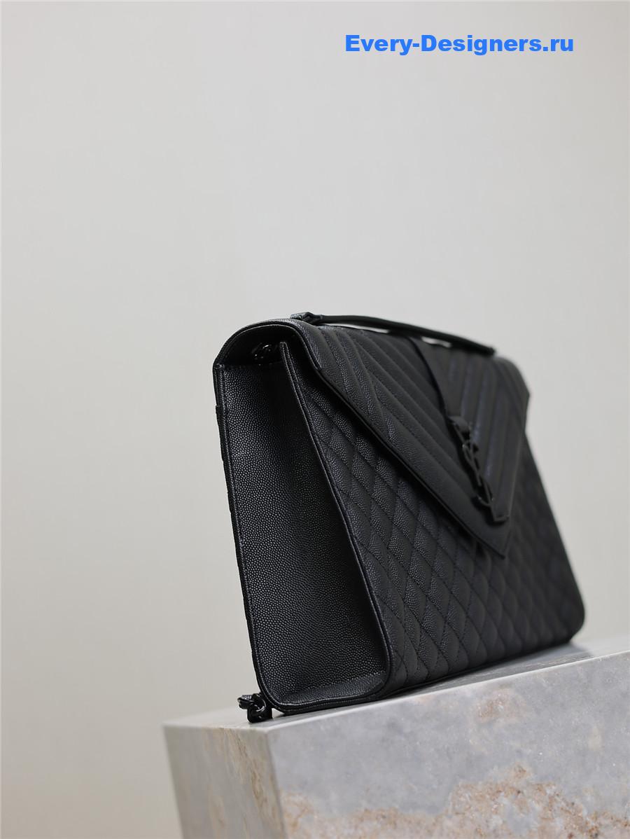 Sa1nt Lau*nt envelope triquilt large bag with black hardware