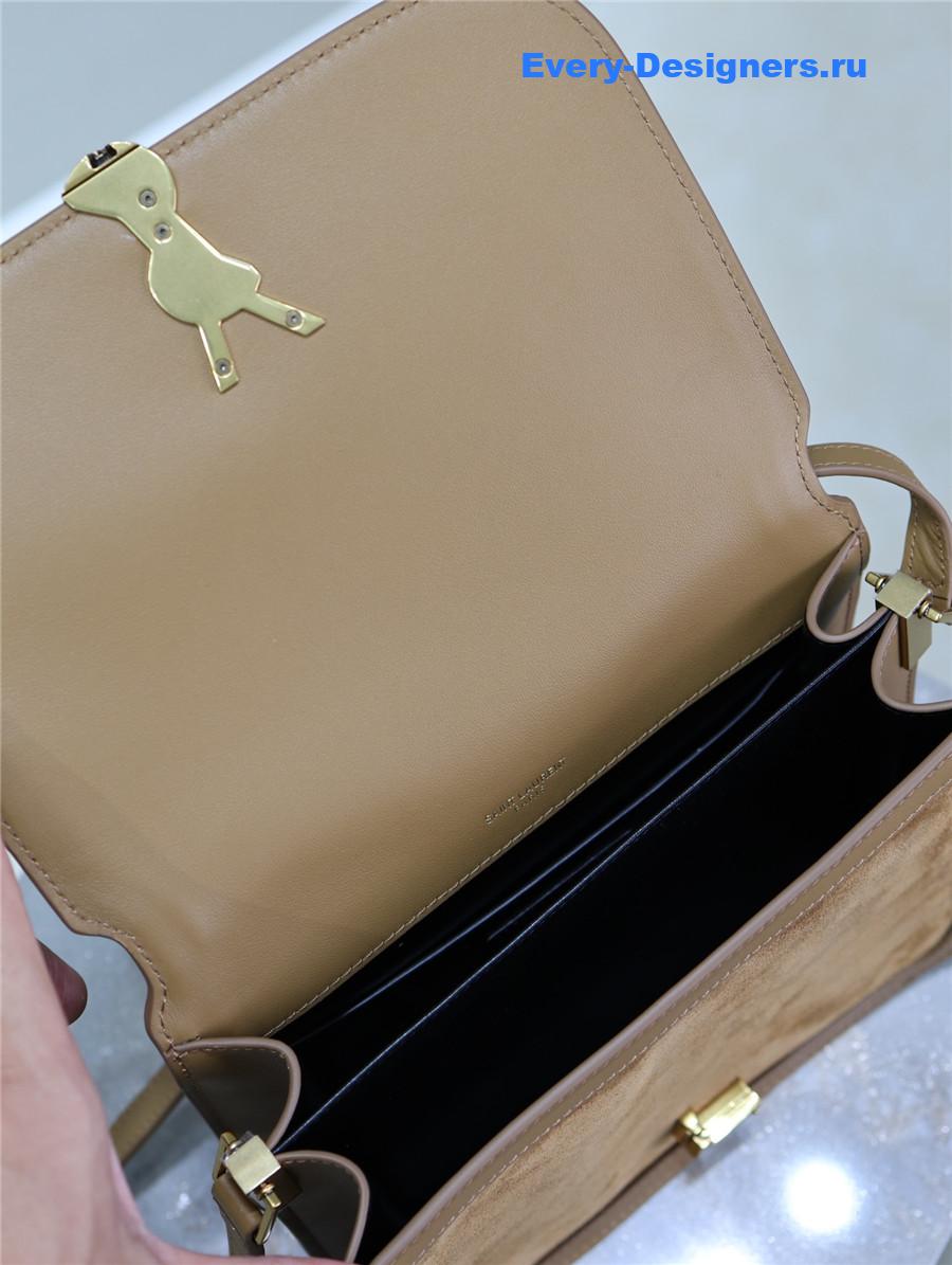 Sa1nt Lau*nt suede solferino satchel brown