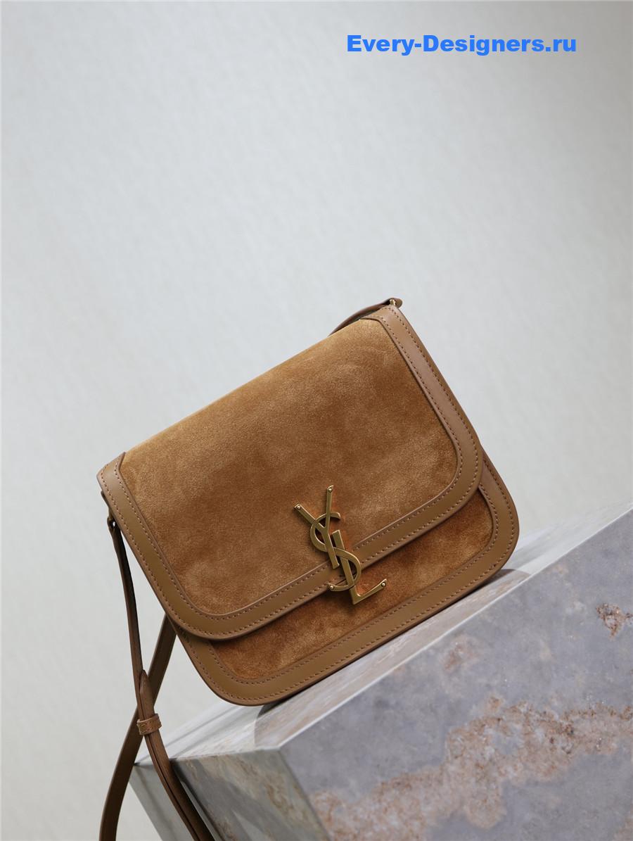 Sa1nt Lau*nt suede solferino satchel brown