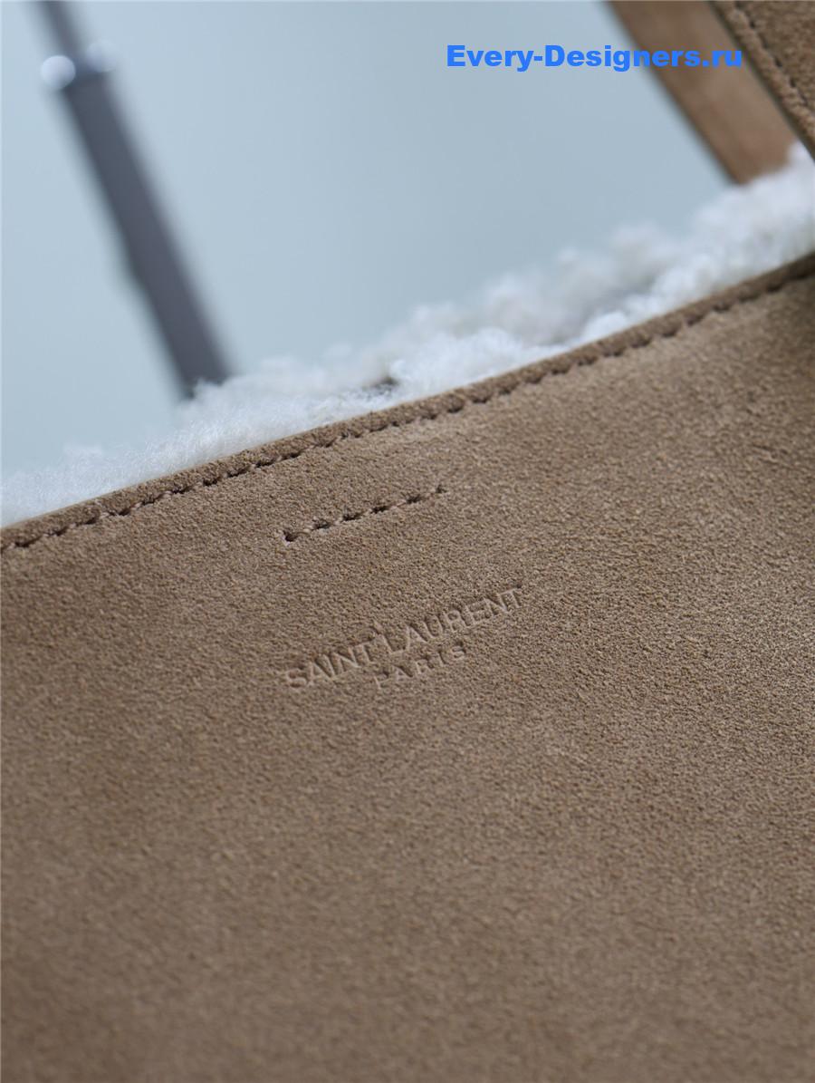 Sa1nt Lau*nt shearling suede tote