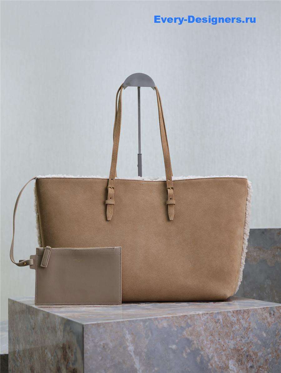 Sa1nt Lau*nt shearling suede tote