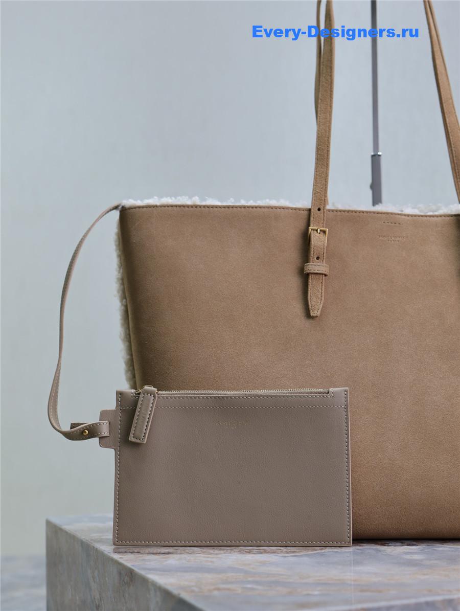 Sa1nt Lau*nt shearling suede tote
