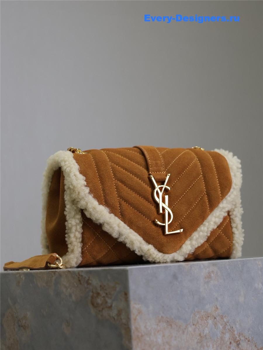 Sa1nt Lau*nt envelope shearling shoulder bag