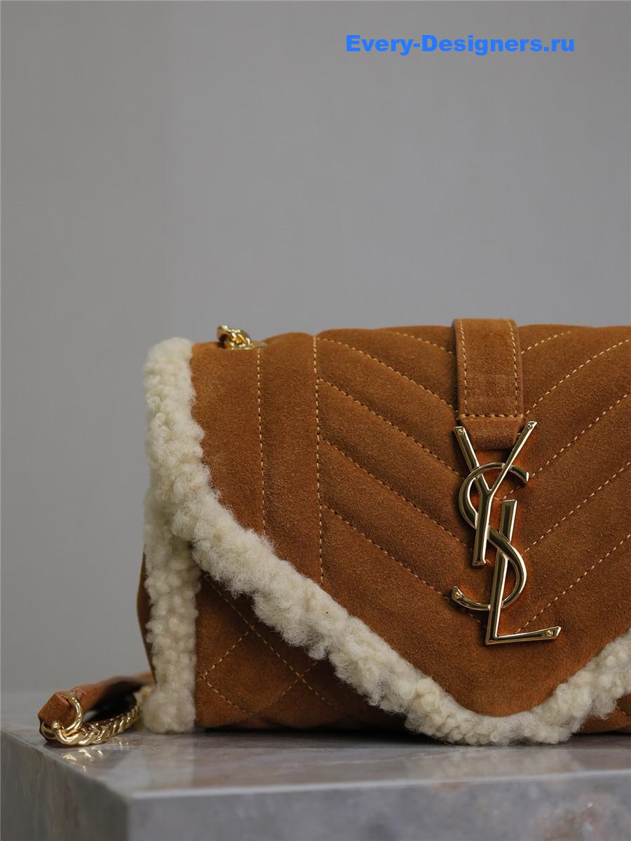 Sa1nt Lau*nt envelope shearling shoulder bag