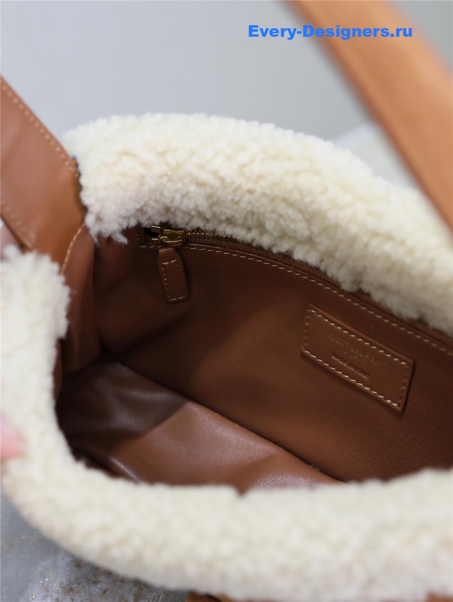 Sa1nt Lau*nt le 5 À 7 shearling hobo bag