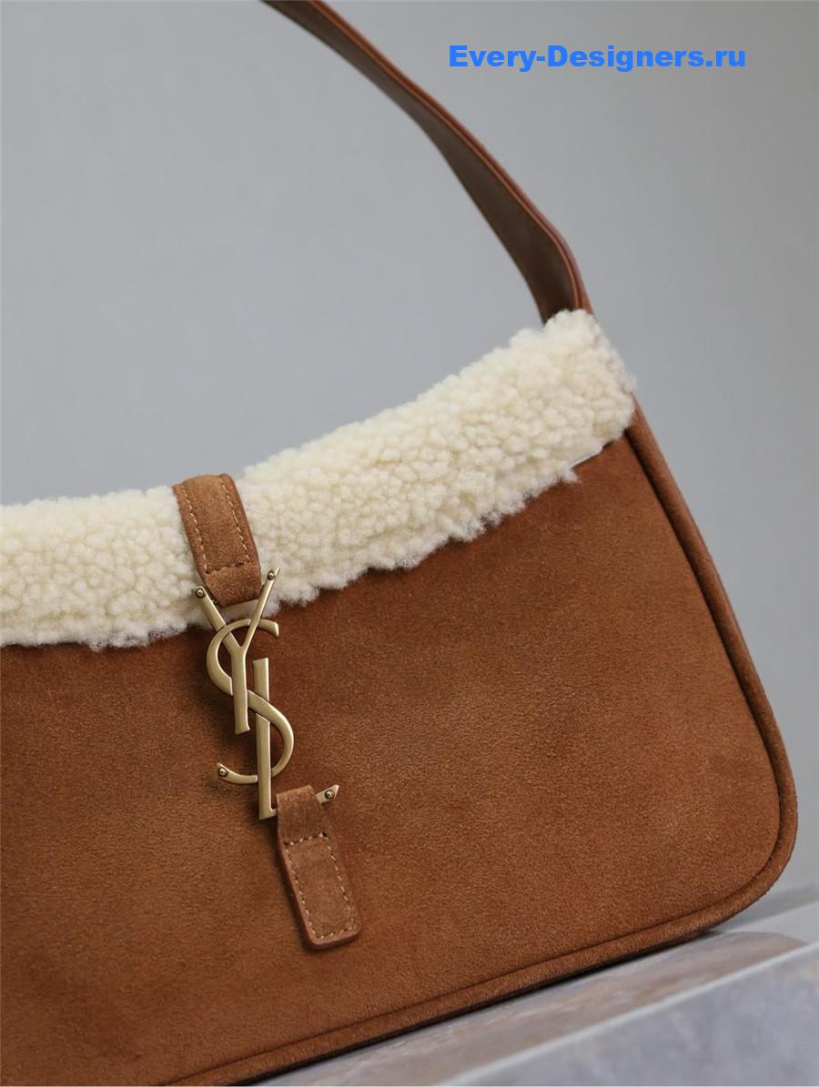 Sa1nt Lau*nt le 5 À 7 shearling hobo bag