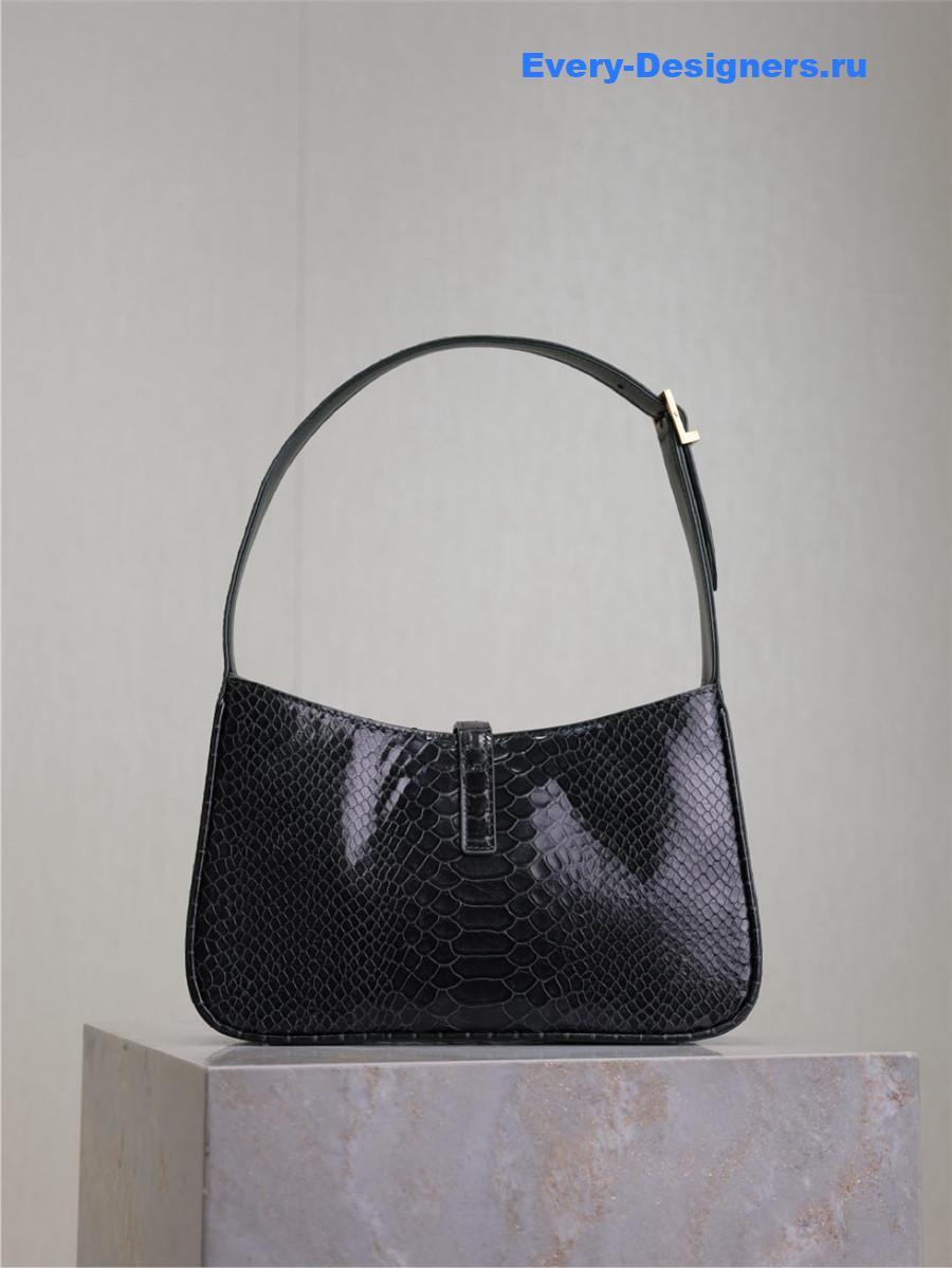 Sa1nt Lau*nt dark green croc-embossed le 5 à 7 hobo bag