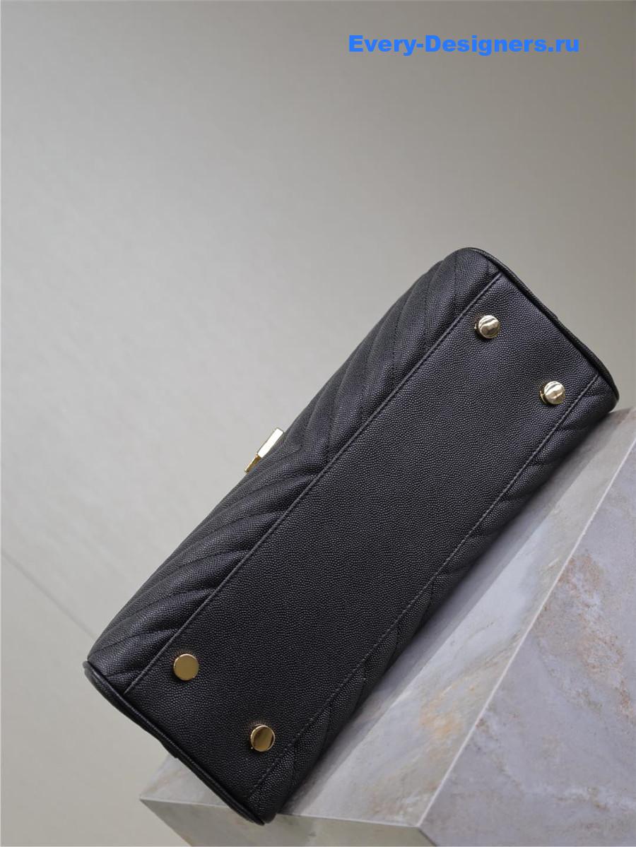 Sa1nt Lau*nt black chevron quilted monogram tote