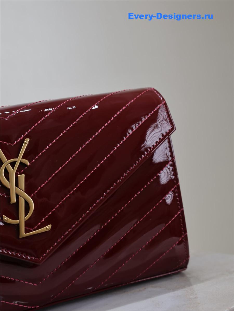 Sa1nt Lau*nt envelope flap wallet in patent leather