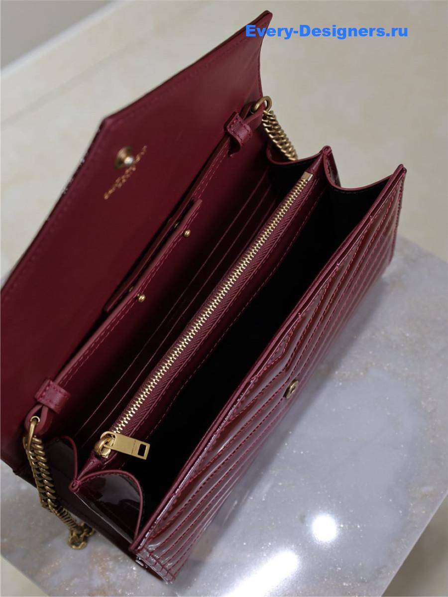 Sa1nt Lau*nt envelope flap wallet in patent leather