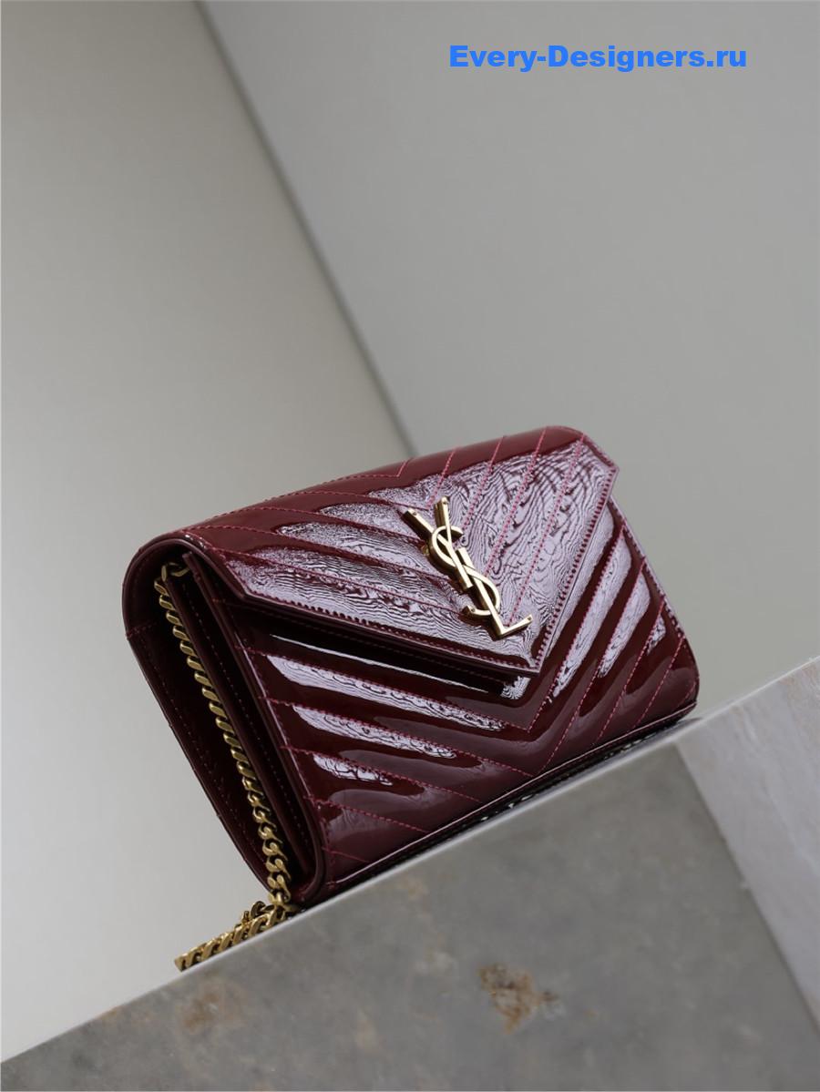 Sa1nt Lau*nt envelope flap wallet in patent leather