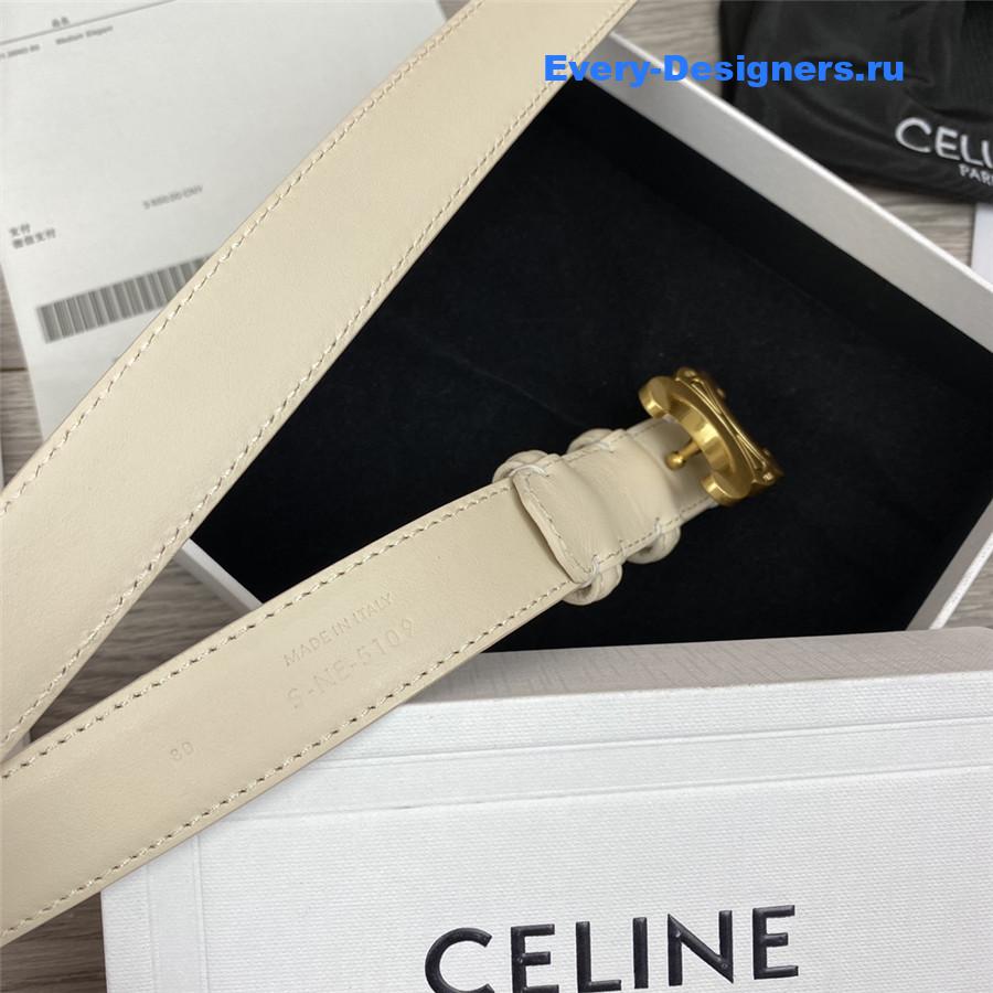Ce1i*e white leather macadam buckle belt