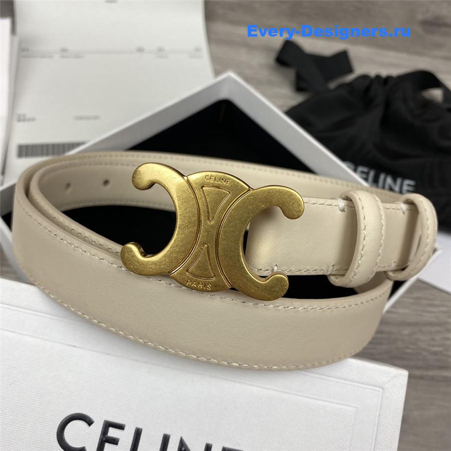 Ce1i*e white leather macadam buckle belt