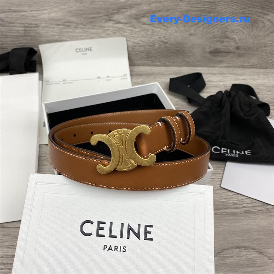 Ce1i*e brown leather macadam buckle belt