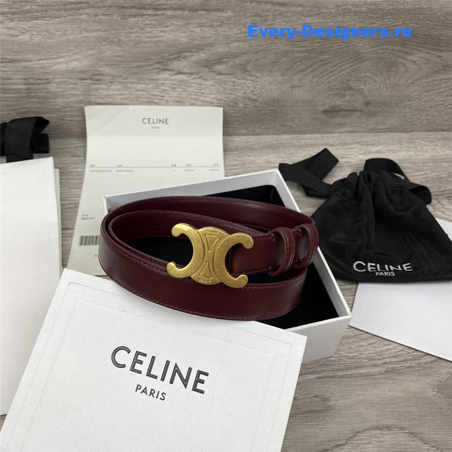 Ce1i*e burgundy leather macadam buckle belt