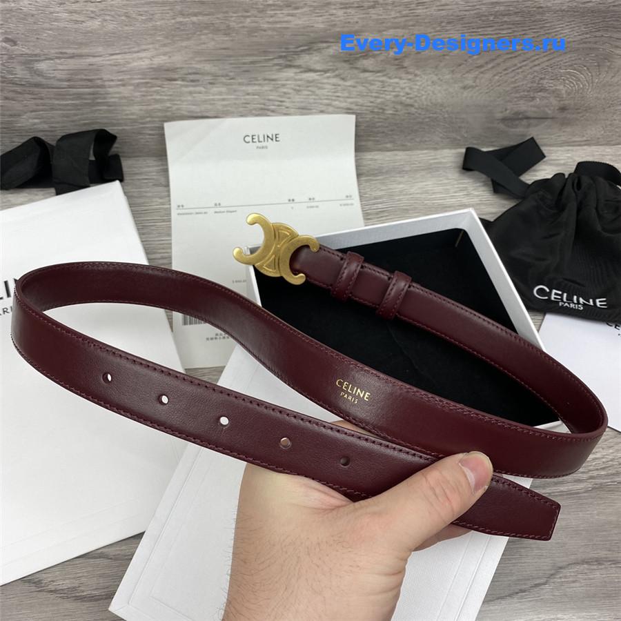 Ce1i*e burgundy leather macadam buckle belt