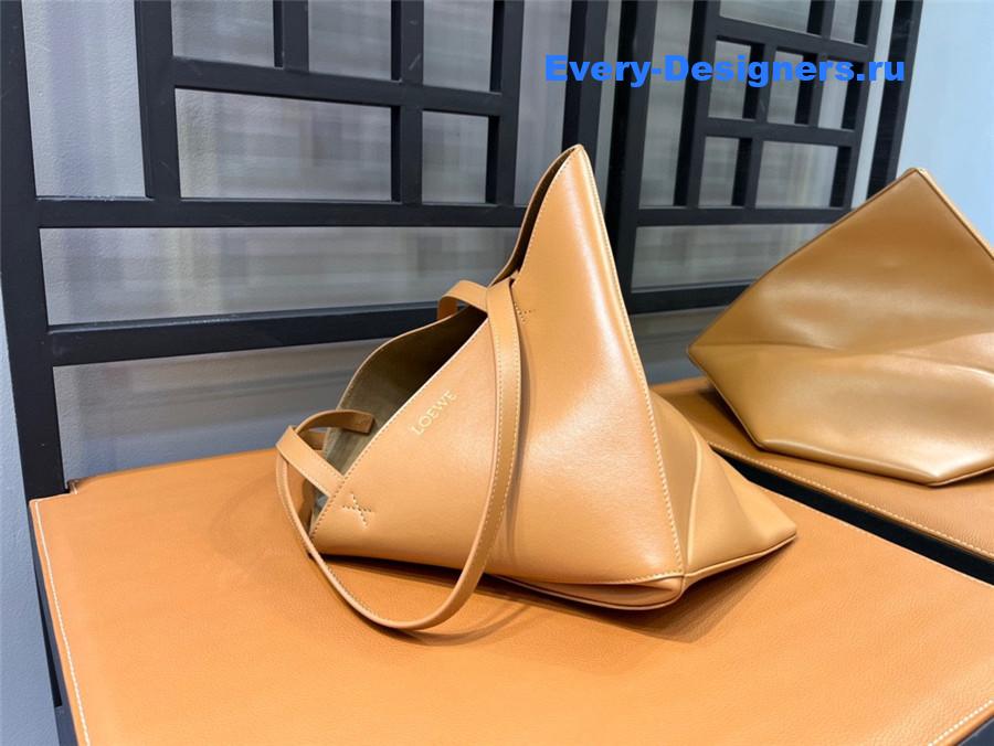 L0ew* puzzle fold convertible medium leather tote brown