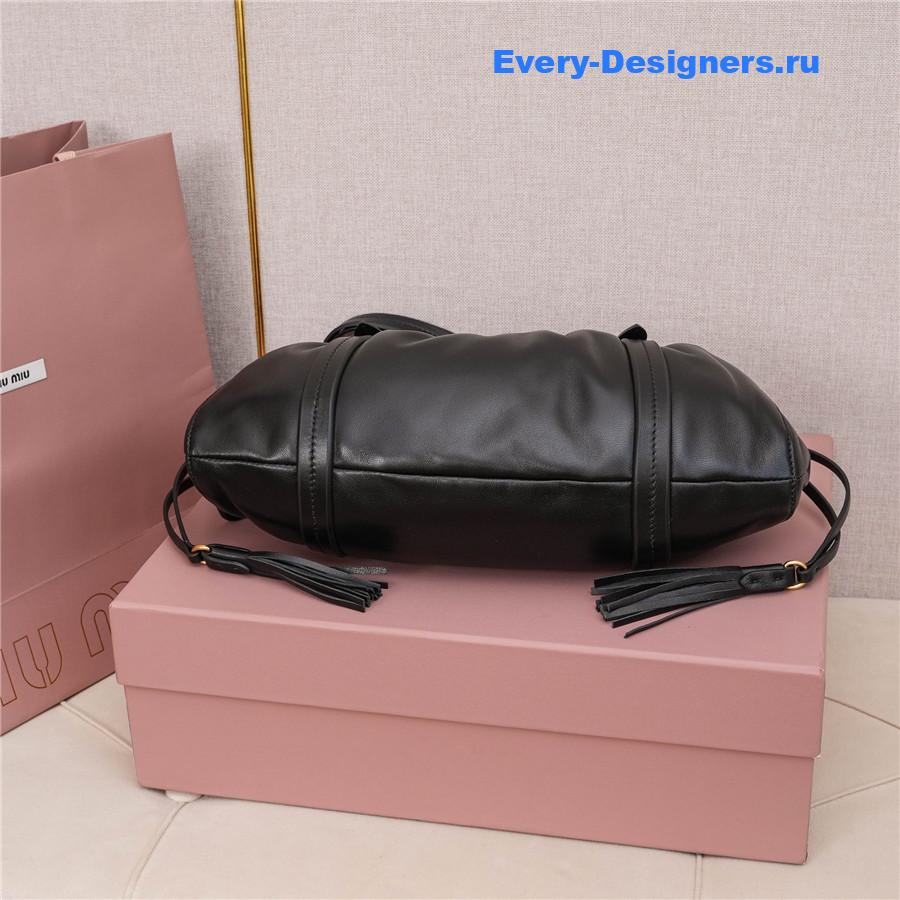 Miu Miu Joie Nappa Leather Shoulder Bag Black