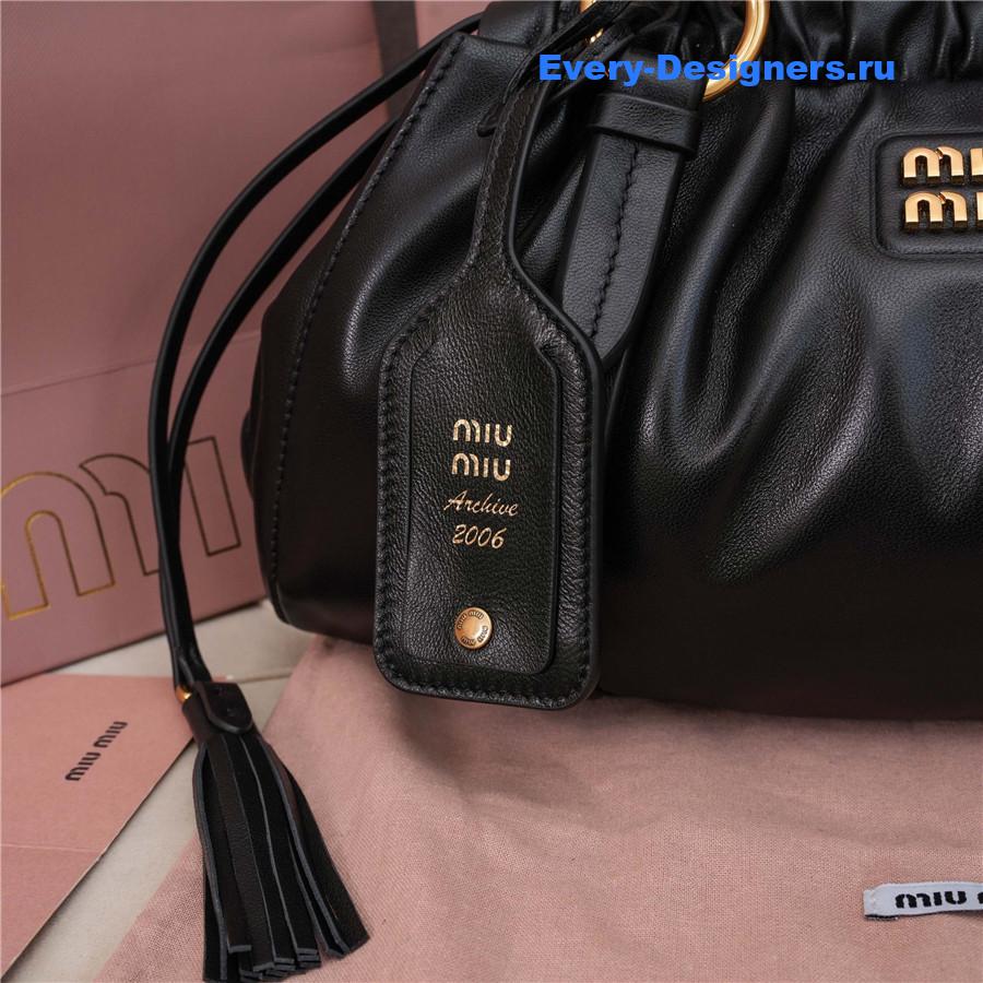 Miu Miu Joie Nappa Leather Shoulder Bag Black