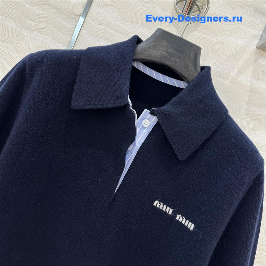 Miu Miu Cashmere Polo Top