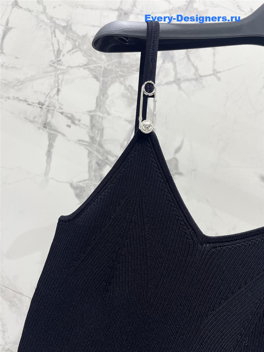 Versace Stretch Black Suspender Dress