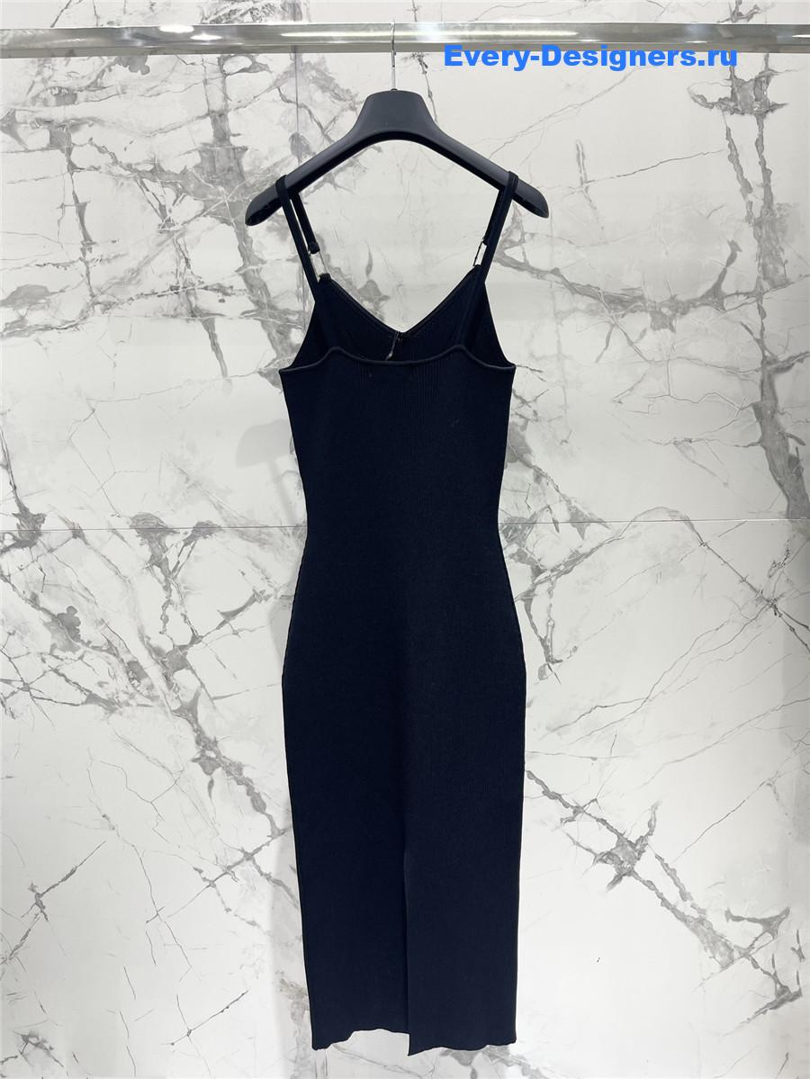 Versace Stretch Black Suspender Dress