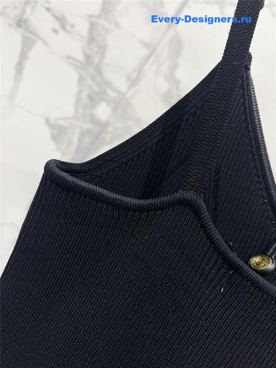 Versace Stretch Black Suspender Dress