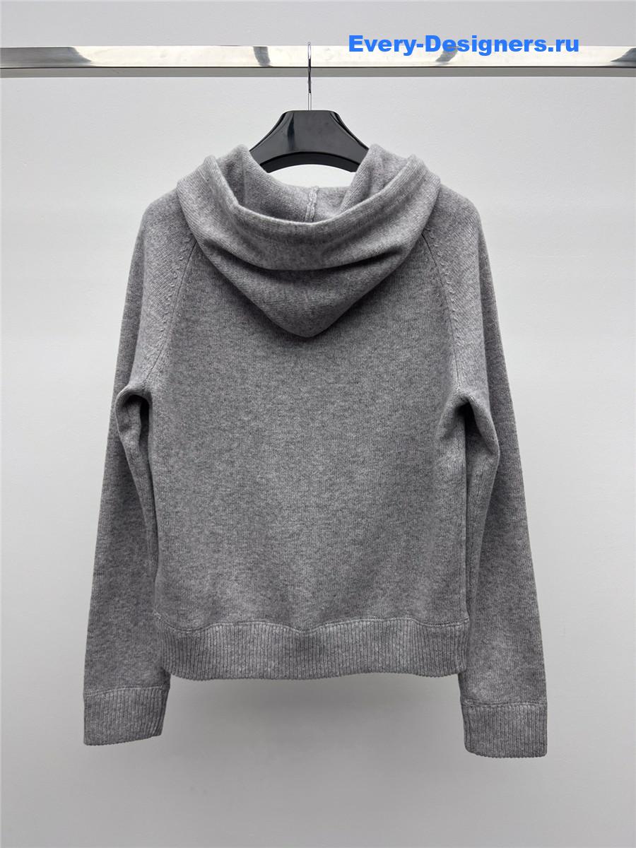 Ce1i*e grey cashmere knitted hoodie