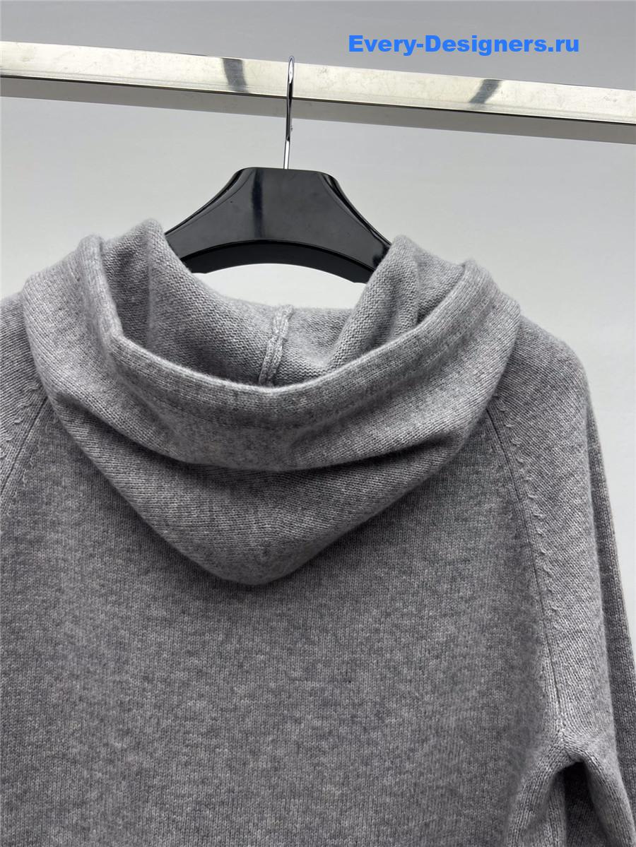 Ce1i*e grey cashmere knitted hoodie