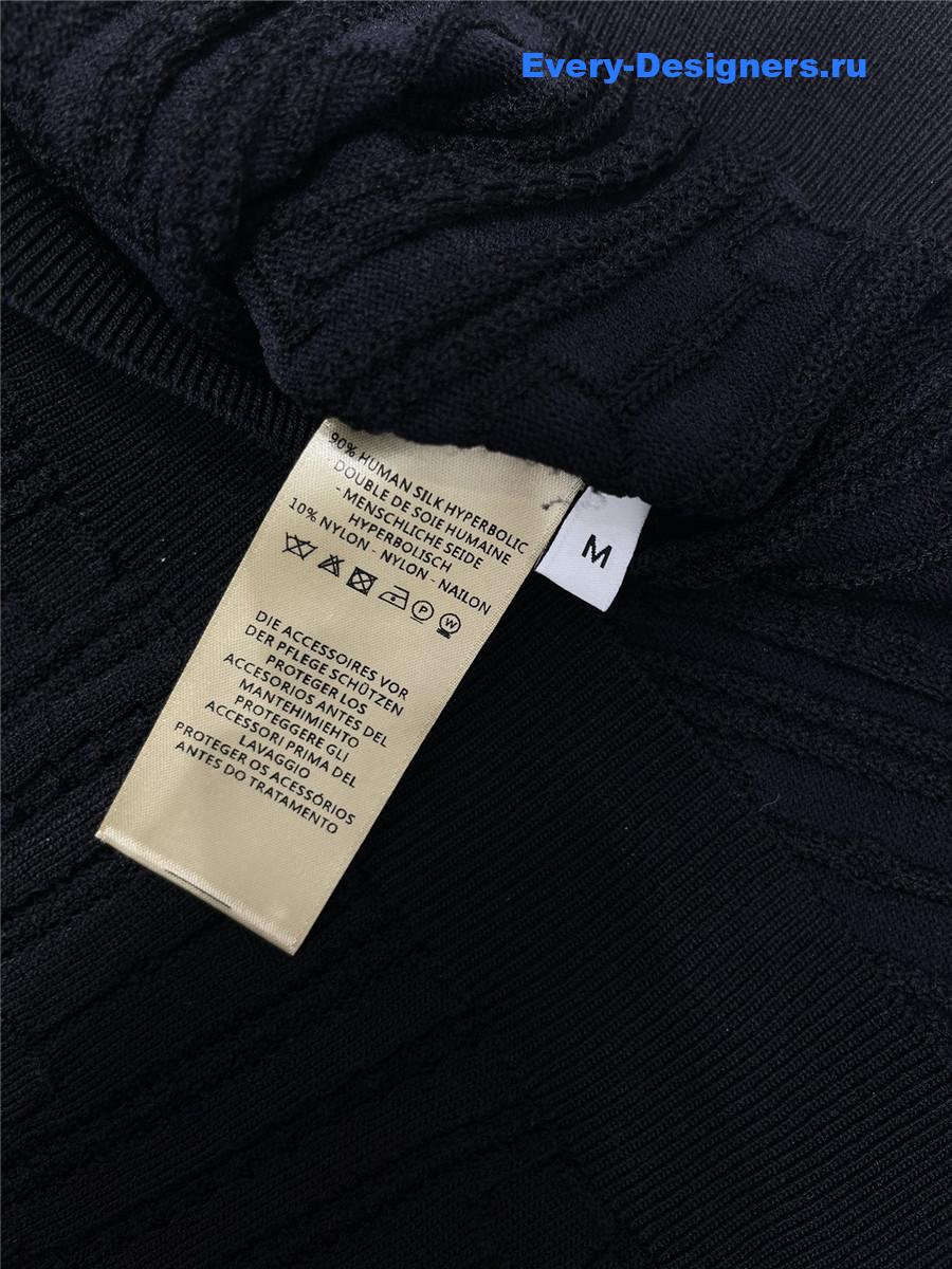 H**me5 black knitted crew neck short sleeves