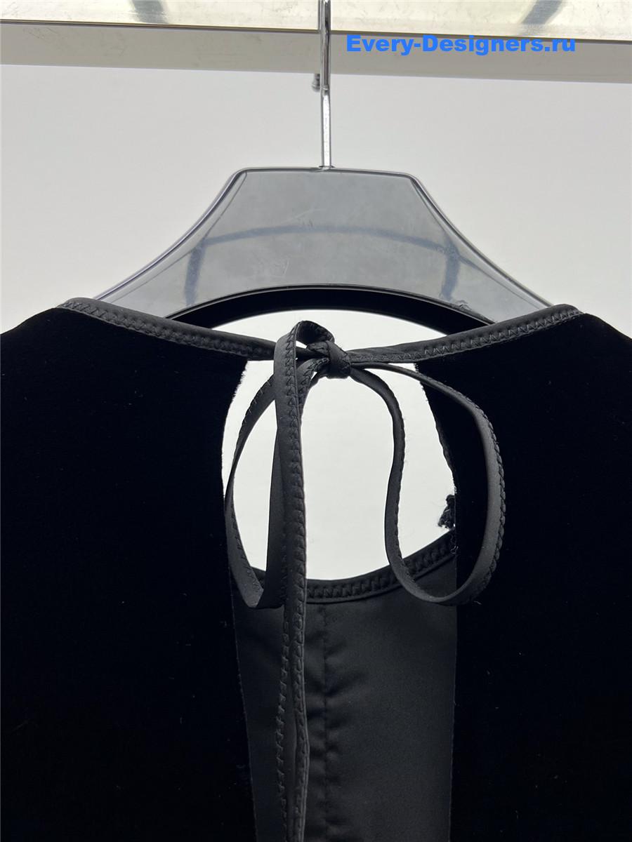 Miu Miu Velvet Tie-Back Midi Dress