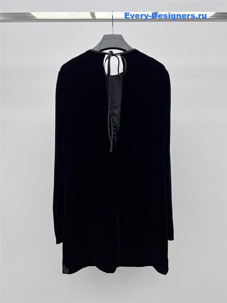 Miu Miu Velvet Tie-Back Midi Dress