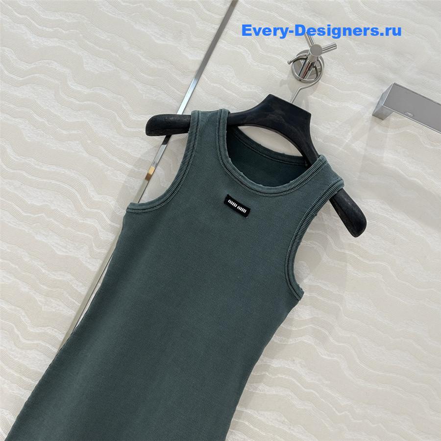 Miu Miu Green Knitted Vest Dress