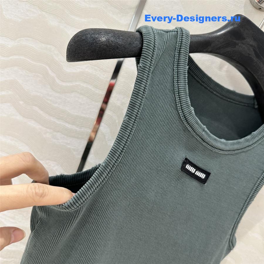 Miu Miu Green Knitted Vest Dress