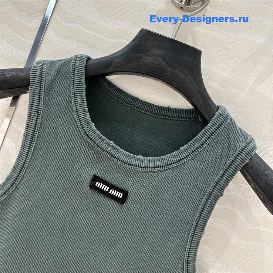 Miu Miu Green Knitted Vest Dress