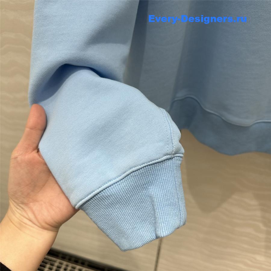 Gvc*1 embroidered blue cotton jersey sweatshirt