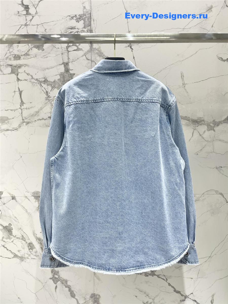 Versace Frayed Denim Overshirt