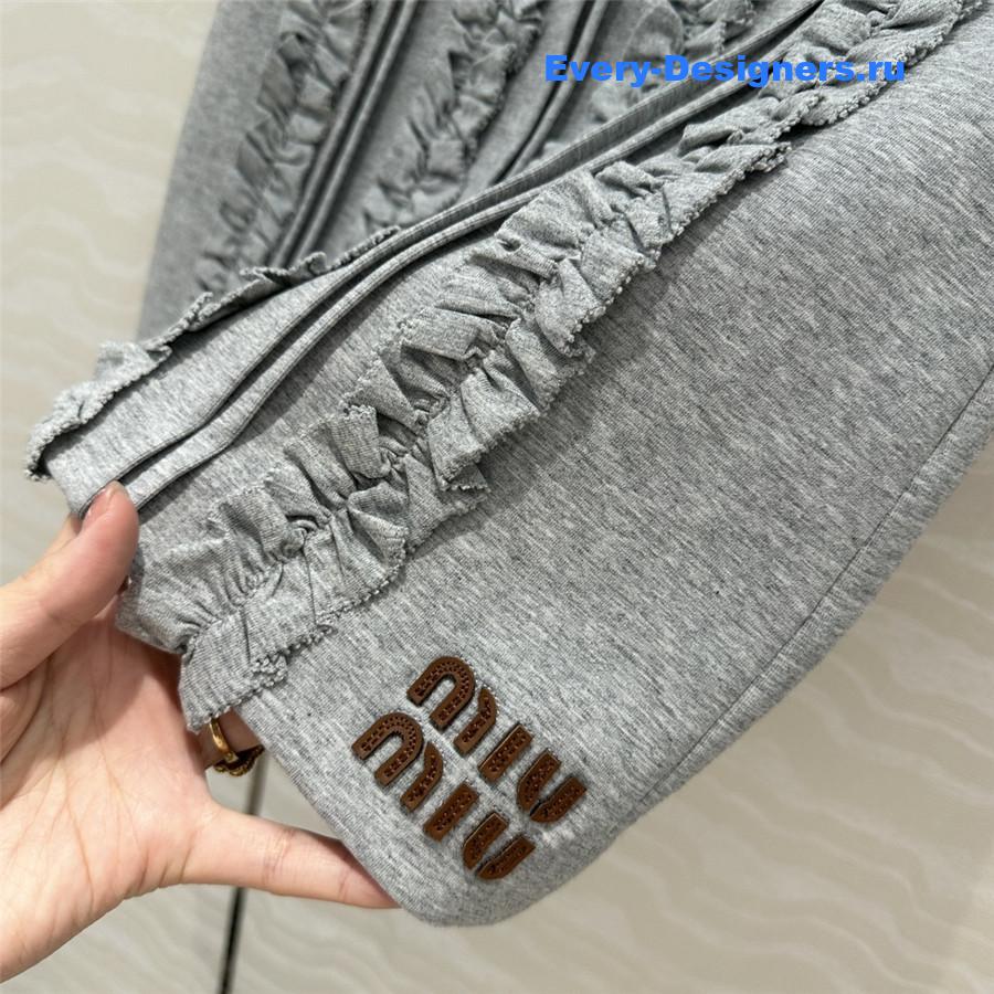 Miu Miu Embroidered Logo Lace Short Skirt