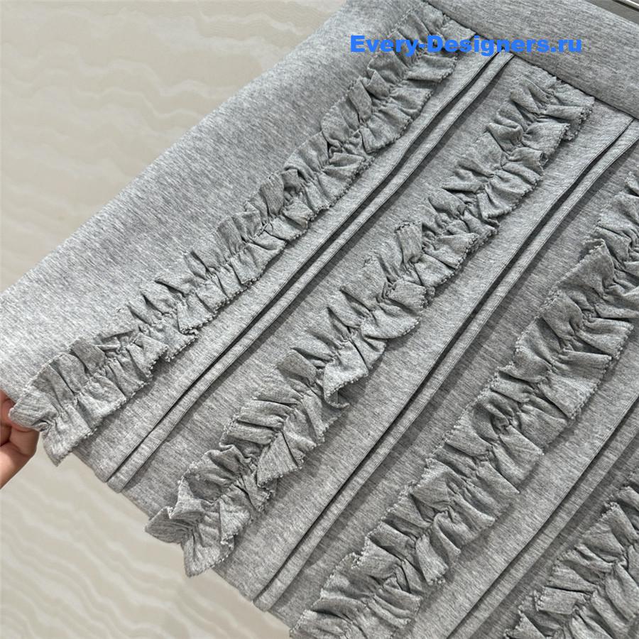 Miu Miu Embroidered Logo Lace Short Skirt