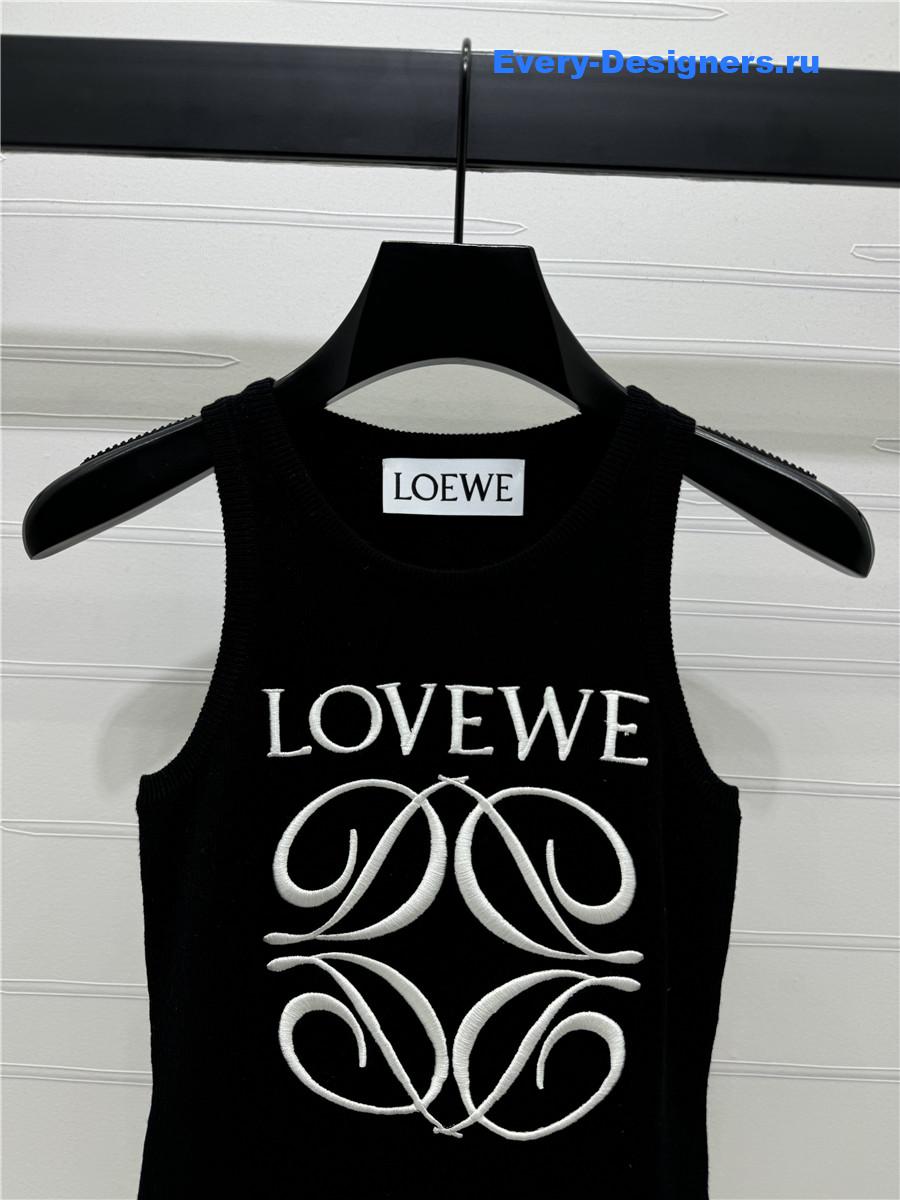L0ew* embroidered knitted vest black