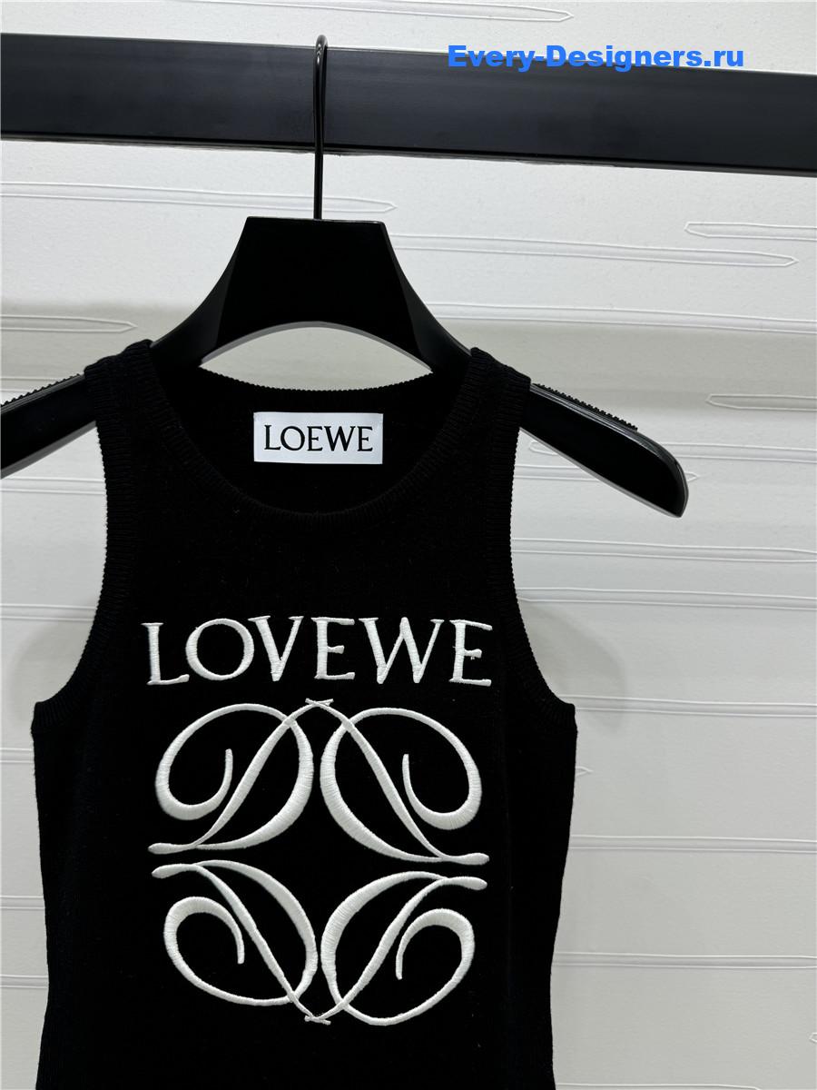 L0ew* embroidered knitted vest black
