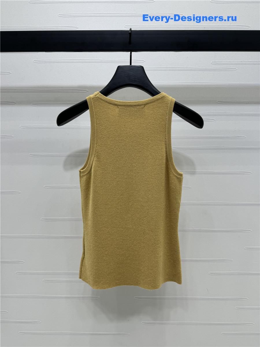 L0ew* embroidered knitted vest brown