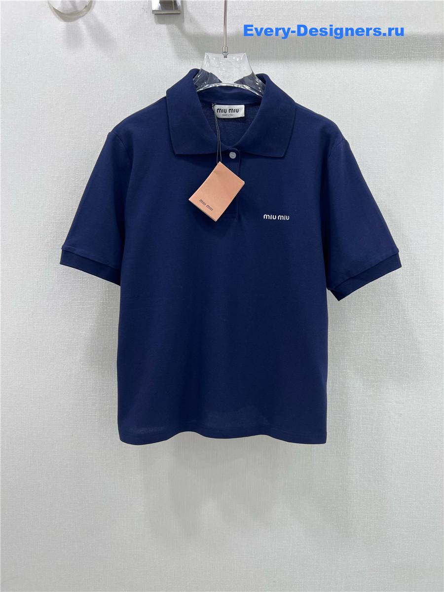 Miu Miu Women’s Blue Short-Sleeved T-Shirt