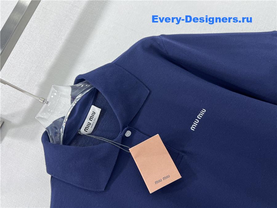 Miu Miu Women’s Blue Short-Sleeved T-Shirt