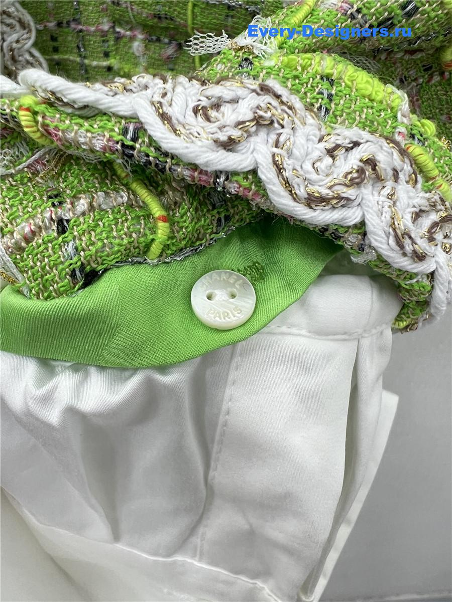 Ch**el green tweed hooded jacket