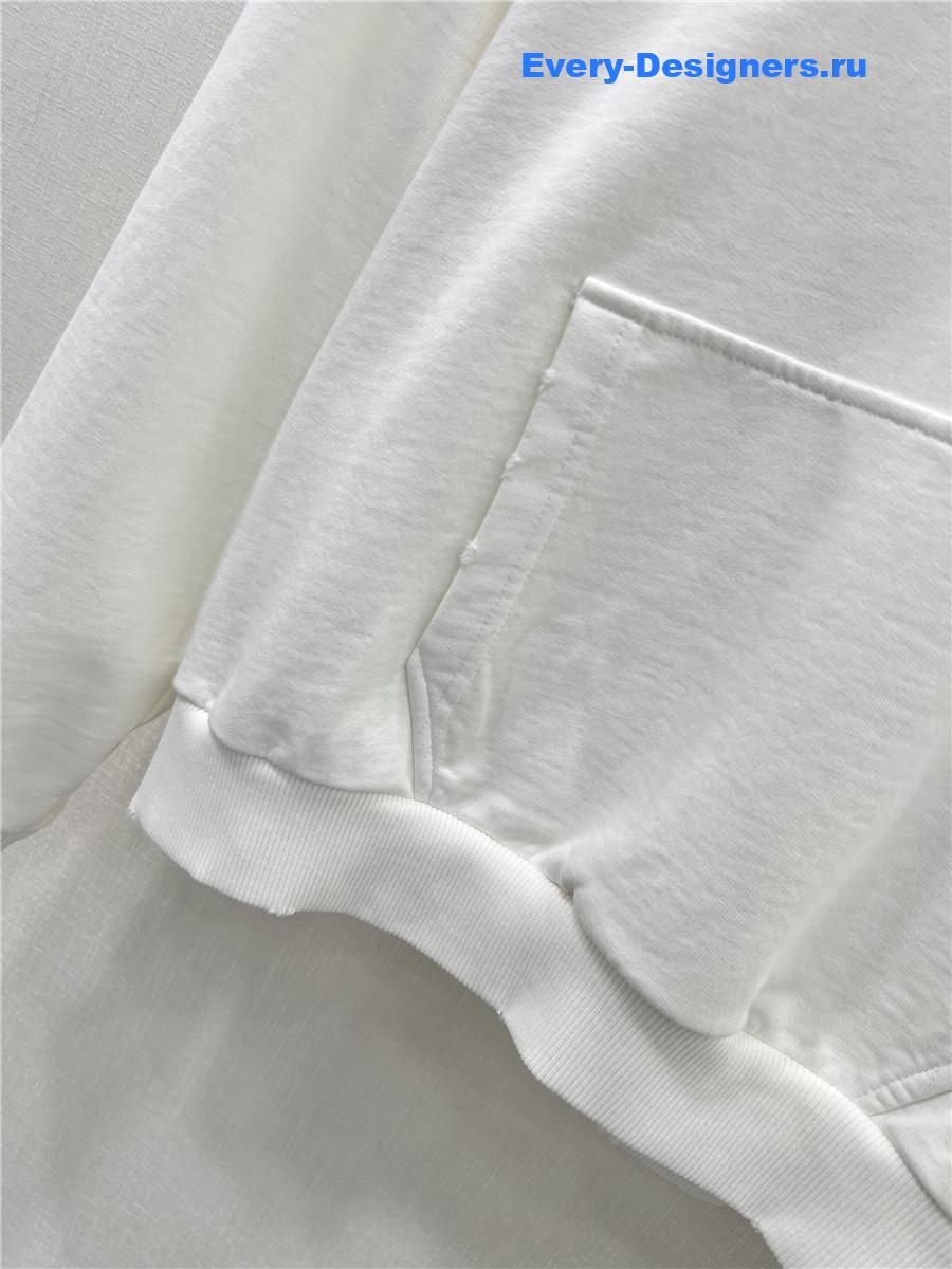 Pra*a white logo hoodie