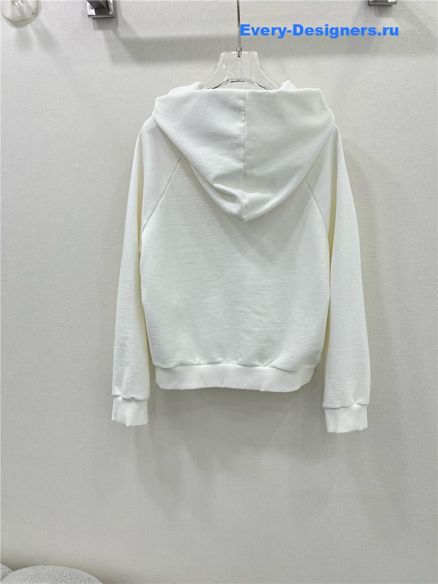 Pra*a white logo hoodie