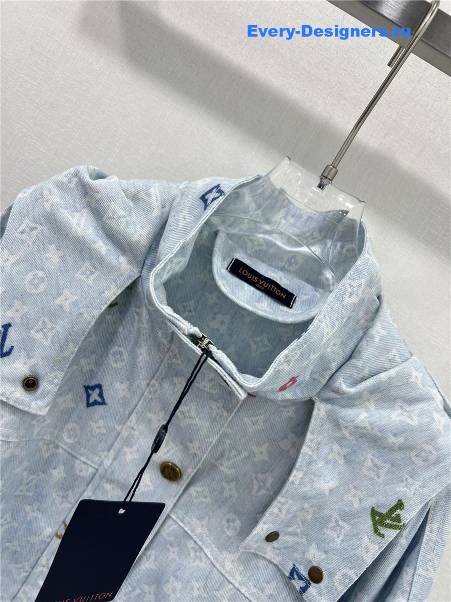 l0vis Vvtt0n monogram hooded denim jacket