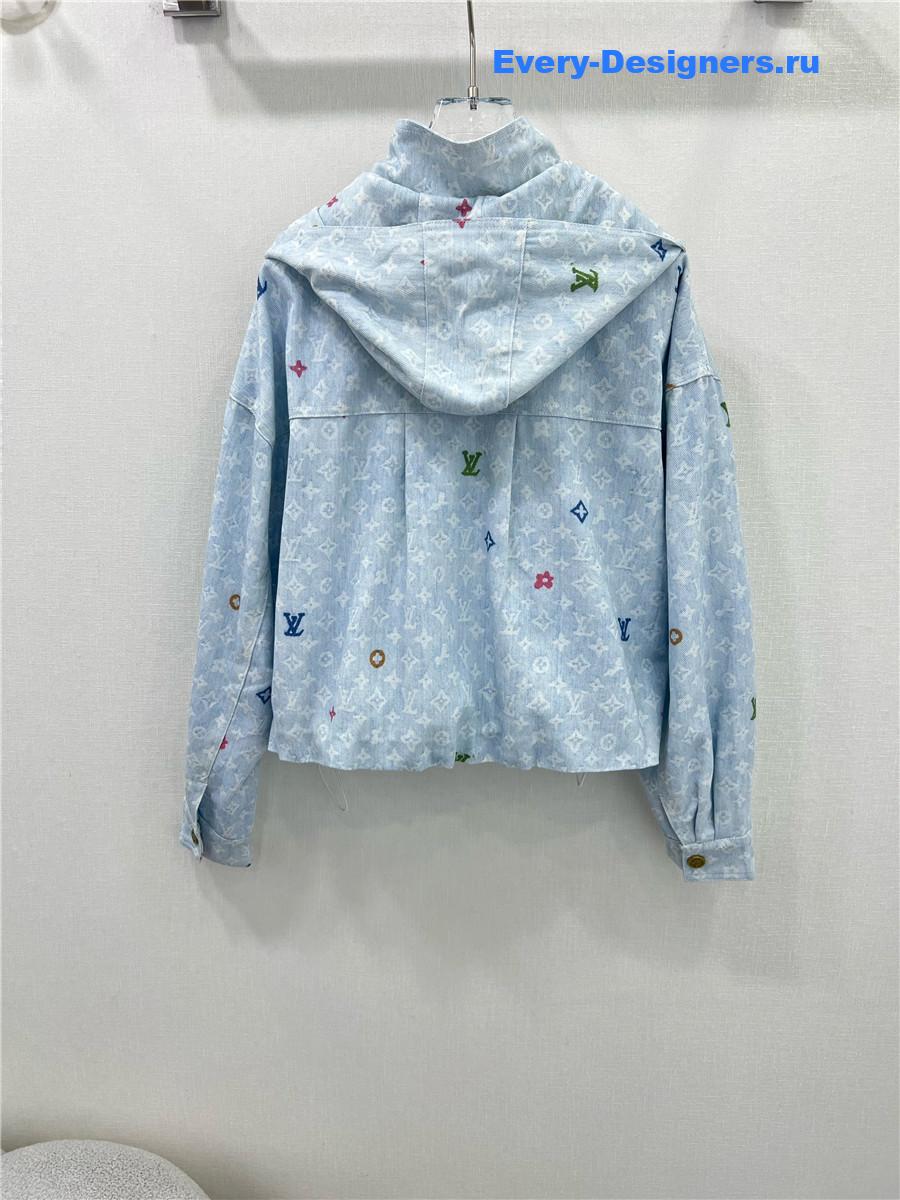 l0vis Vvtt0n monogram hooded denim jacket
